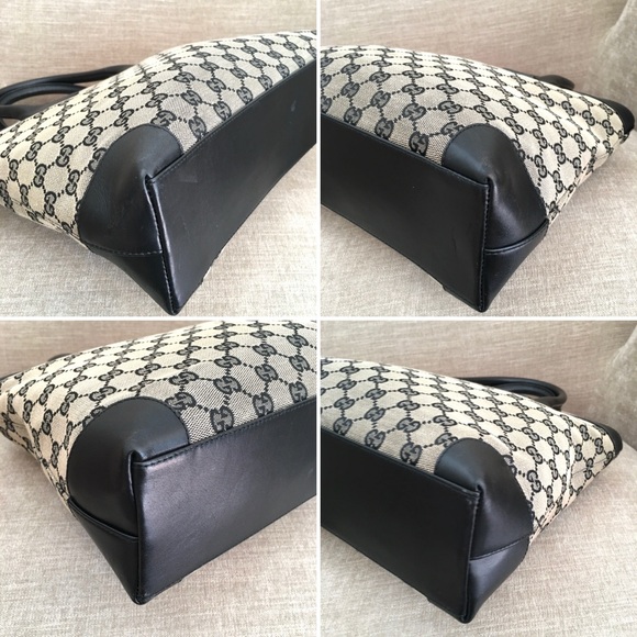 Authentic Gucci black grey monogram canvas tote bag - Picture 10 of 16